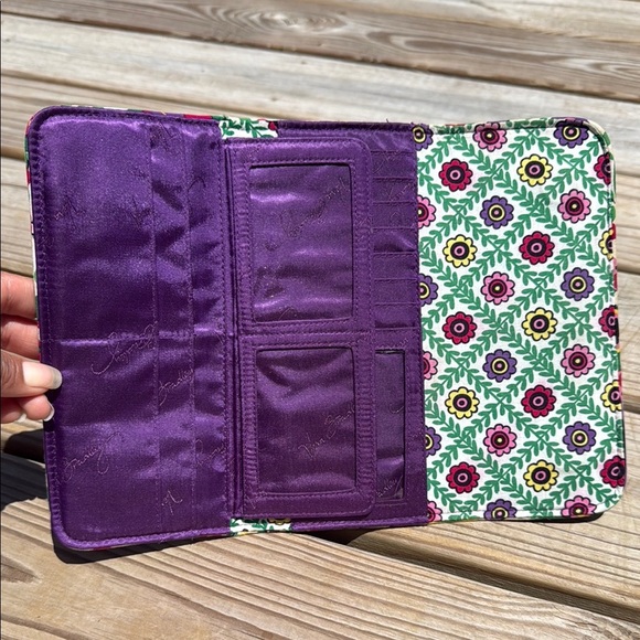 Vera Bradley Pink and Purple Quilted Wallet with Paisley Design - Picture 4 of 11
